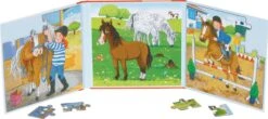 Goki Magnetisches Puzzlebuch Pferde Reisstall - 40 Teile