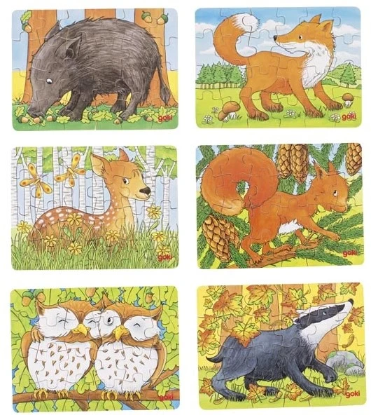 Goki Minipuzzle Waldtiere 3 Goki Minipuzzle Waldtiere