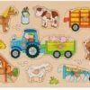 Goki Steckpuzzle Traktor Mit Anhängern -Djeco Geschaft goki steckpuzzle traktor mit anhaengern