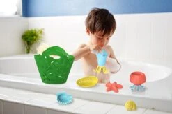 Green Toys Badeset Meerestiere - Grüner Korb -Djeco Geschaft green toys badeset meerestiere gruener korb 2