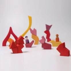 Grimms Holzbaukasten 4 Naturelemente - 61 Bausteine -Djeco Geschaft grimm s houten bouwset 4 natuurelementen 61 blokken 3