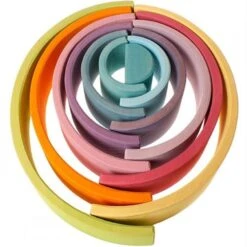 Grimm's Großer Regenbogen Aus Holz Pastell - 12-teilig 10 Grimm's Großer Regenbogen Aus Holz Pastell - 12-teilig -Djeco Geschaft grimm s houten regenboog groot pastelkleur 12 delig