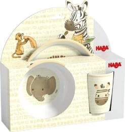 HABA-Geschenkset Melamin-Geschirr Safari! -Djeco Geschaft haba cadeauset melamineservies op safari 1