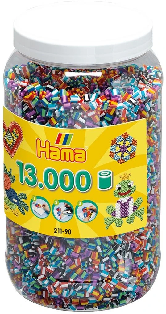 Hama Perlen 211-90 Bügelperlen XXL Dose Mit Ca. 13.000 Bunte Midi Bastelperlen Mit Durchmesser 5 Mm Im Gestreiften Mix, Kreativer Bastelspaß Für Groß Und Klein 3 Hama Perlen 211-90 Bügelperlen XXL Dose Mit Ca. 13.000 Bunte Midi Bastelperlen Mit Durchmesser 5 Mm Im Gestreiften Mix, Kreativer Bastelspaß Für Groß Und Klein