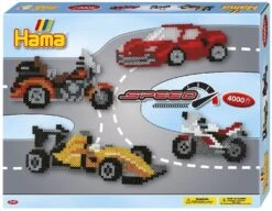 Hama Perlen 3149 Geschenk-Set Speed Mit Ca. 4.000 Bunten Midi Bügelperlen Mit Durchmesser 5 Mm, 2 Stiftplatten, Inkl. Bügelpapier, Kreativer Bastelspaß Für Groß Und Klein
