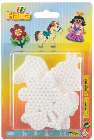 Hama Perlen 4571 Kleine Stiftplatten 3er Set Für Midi Bügelperlen Mit Durchmesser 5 Mm, Motive Pony, Blume Und Prinzessin In Weiß, Kreativer Bastelspaß Für Groß Und Klein 3 Hama Perlen 4571 Kleine Stiftplatten 3er Set Für Midi Bügelperlen Mit Durchmesser 5 Mm, Motive Pony, Blume Und Prinzessin In Weiß, Kreativer Bastelspaß Für Groß Und Klein