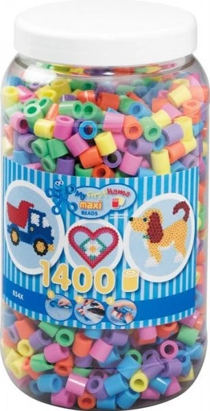 Hama Perlen 8541 Bügelperlen Dose Mit Ca. 1.400 Bunten Maxi Bastelperlen Mit Durchmesser 10 Mm Im Pastellmix, Kreativer Bastelspaß Für Groß Und Klein 4 Hama Perlen 8541 Bügelperlen Dose Mit Ca. 1.400 Bunten Maxi Bastelperlen Mit Durchmesser 10 Mm Im Pastellmix, Kreativer Bastelspaß Für Groß Und Klein – Bild 2