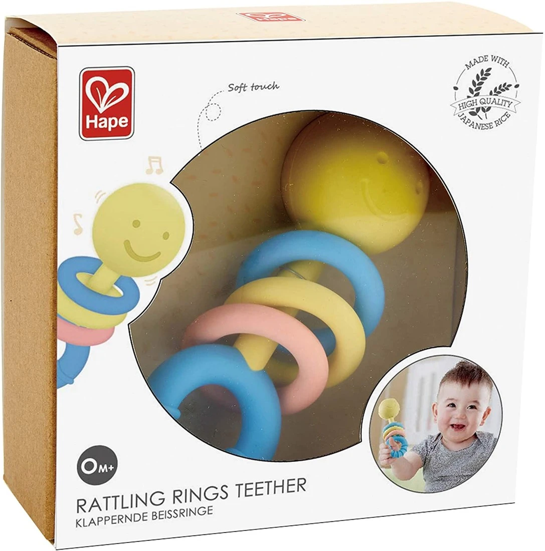 Hape E0024 Klappernde Beißringe, Einfach Zu Greifen Und Bequem Zu Halten, Zahnungshilfe, Hergestellt Aus Einem Sicheren Material Auf Reisbasis 5 Hape E0024 Klappernde Beißringe, Einfach Zu Greifen Und Bequem Zu Halten, Zahnungshilfe, Hergestellt Aus Einem Sicheren Material Auf Reisbasis – Bild 3