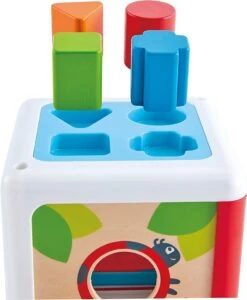Hape E0507 - Sortierbox Gartenhütte, Farben-und Formensortierwürfel -Djeco Geschaft hape e0507 sortierbox gartenhuette farben und formensortierwuerfel 2