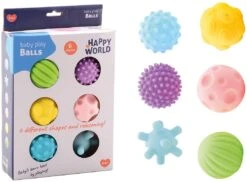 Edushape Happy World Motoriek En Zintuig Ballen, 6 In Doos -Djeco Geschaft happy world motoriek en zintuig ballen 6 in doos 3