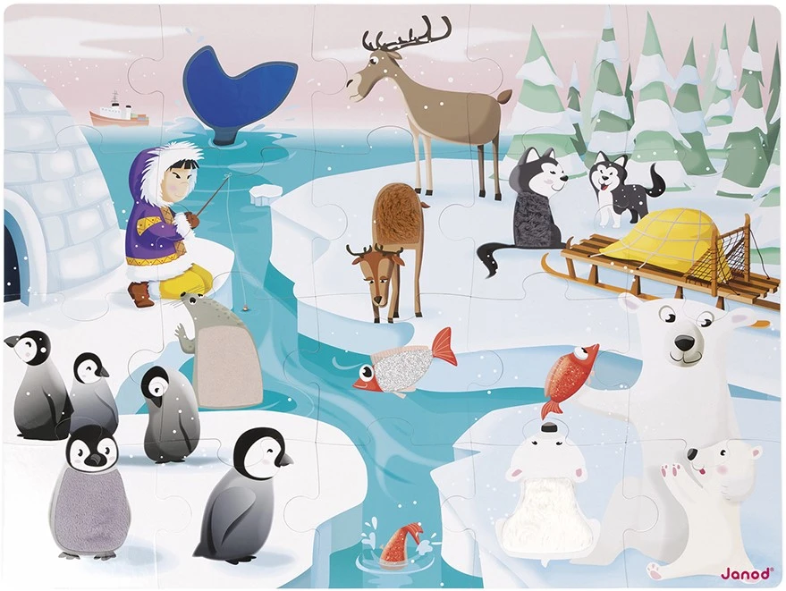Janod Haptik-Puzzle "Im Eis" (20 Teile) Im Karton 5 Janod Haptik-Puzzle "Im Eis" (20 Teile) Im Karton – Bild 3