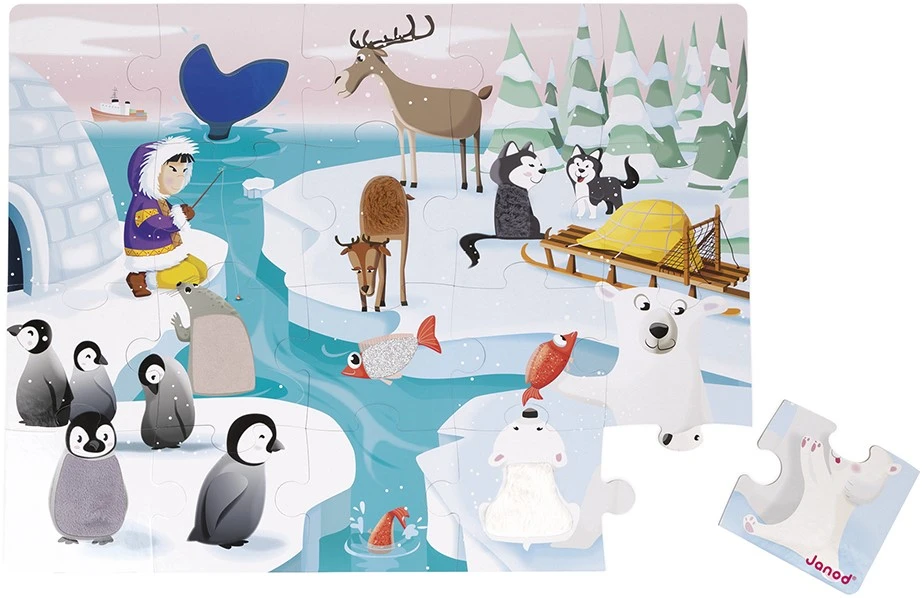 Janod Haptik-Puzzle "Im Eis" (20 Teile) Im Karton 3 Janod Haptik-Puzzle "Im Eis" (20 Teile) Im Karton