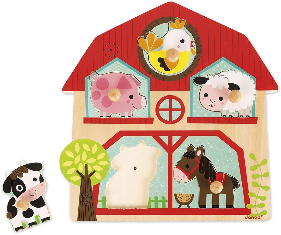 Janod Haptik-Puzzle "Meine Ersten Tiere" (4 Teile) 4 Janod Haptik-Puzzle "Meine Ersten Tiere" (4 Teile) – Bild 2