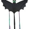 HQ 100040 - Bat Black "L", Kinderdrachen Einleiner, Ab 5 Jahren, 30x60cm, Inkl. 10kp Polyesterschnur 25m Auf Griff, 2-4 Beaufort
