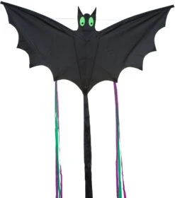 HQ 100040 - Bat Black "L", Kinderdrachen Einleiner, Ab 5 Jahren, 30x60cm, Inkl. 10kp Polyesterschnur 25m Auf Griff, 2-4 Beaufort