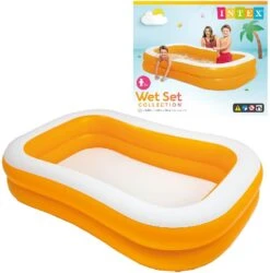 Intex 57181 Aufstellpool Aufblasbarer Pool Oval Weiß, Gelb