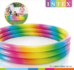 Intex Aufblasbarer Pool Rainbow - 147 X 33 Cm -Djeco Geschaft intex aufblasbarer pool rainbow 147 x 33 cm 3