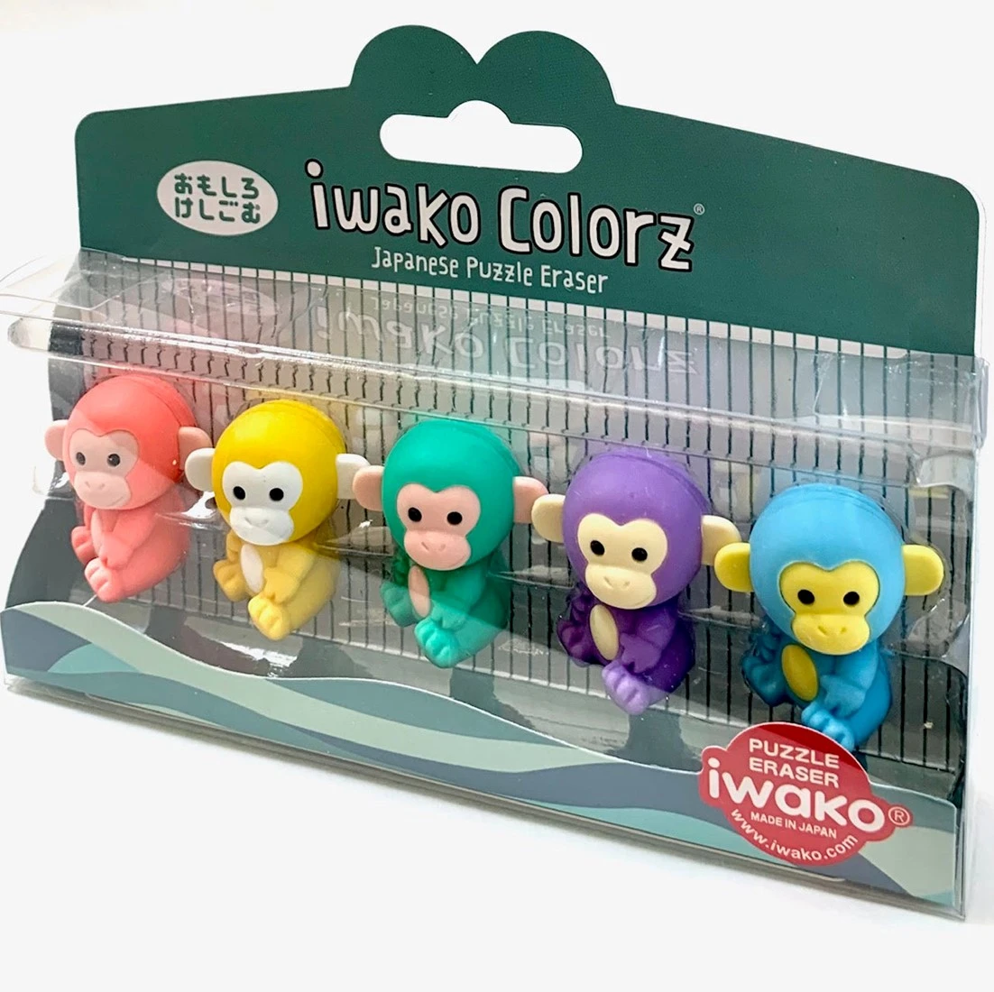 Iwako Colorz Puzzle Radiergummi Affen Set - 5 Stück 4 Iwako Colorz Puzzle Radiergummi Affen Set - 5 Stück – Bild 2