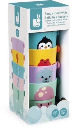 Janod - 5 Spieleimer Für Die Badewanne - Baby- Und Kleinkindspielzeug - Handhabung Und Geschicklichkeit - Lernen Der Zahlen - Ab 10 Monaten, J04724 -Djeco Geschaft janod 5 spieleimer fuer die badewanne baby und kleinkindspielzeug handhabung und geschicklichkeit lernen der zahlen ab 10 monaten j04724 2