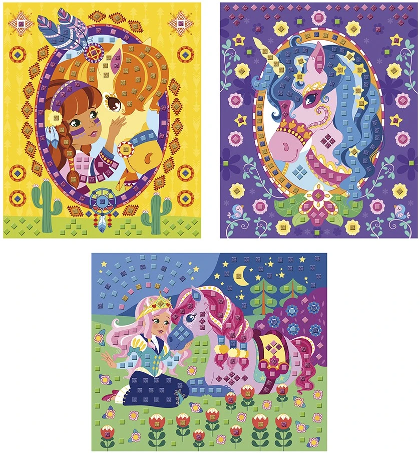 Janod Atelier - Mozaiek Foamstickers Paarden En Eenhoorns 3 Janod Atelier - Mozaiek Foamstickers Paarden En Eenhoorns