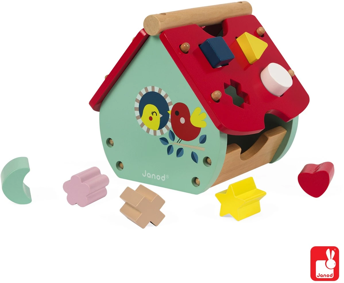 Janod - Baby Forest Formen-Steckspiel Aus Holz, Haus, Bausteine, Frühes Alter Und Lernspielzeug, Zum Erlernen Von Farben Und Feinmotorischen Fähigkeiten, Ab 18 Monaten, J08008 5 Janod - Baby Forest Formen-Steckspiel Aus Holz, Haus, Bausteine, Frühes Alter Und Lernspielzeug, Zum Erlernen Von Farben Und Feinmotorischen Fähigkeiten, Ab 18 Monaten, J08008 – Bild 3