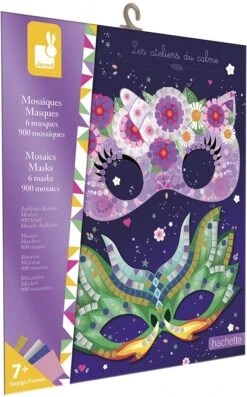 Janod - Beutel Mosaik Masken - Les Ateliers Du Calme - Set Für Kreative Freizeitbeschäftigungen Für Kinder - Entwicklung Von Feinmotorik Und Konzentration - Ab 7 Jahren, J07956
