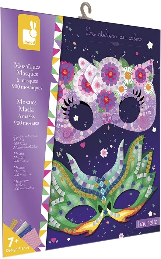 Janod - Beutel Mosaik Masken - Les Ateliers Du Calme - Set Für Kreative Freizeitbeschäftigungen Für Kinder - Entwicklung Von Feinmotorik Und Konzentration - Ab 7 Jahren, J07956 3 Janod - Beutel Mosaik Masken - Les Ateliers Du Calme - Set Für Kreative Freizeitbeschäftigungen Für Kinder - Entwicklung Von Feinmotorik Und Konzentration - Ab 7 Jahren, J07956
