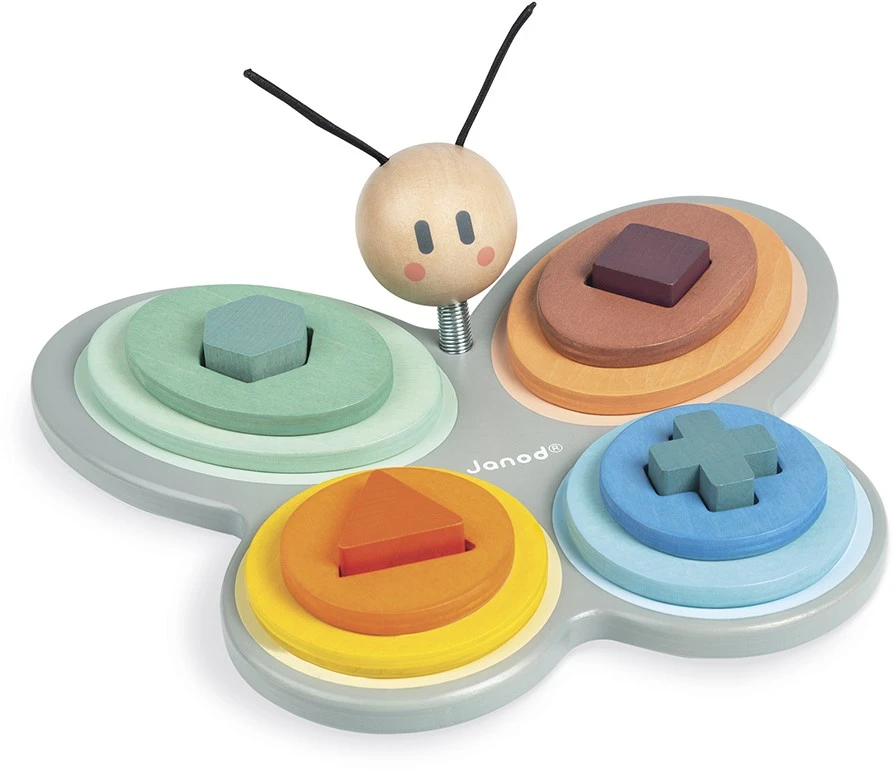 Janod - Formensortierer Schmetterling Aus Holz - Kollektion Sweet Cocoon - Baby- Und Kleinkindspielzeug Farbe Auf Wasserbasis - Stapelspielzeug - Formen Und Farben Lernen - Ab 18 Monaten, J04418 3 Janod - Formensortierer Schmetterling Aus Holz - Kollektion Sweet Cocoon - Baby- Und Kleinkindspielzeug Farbe Auf Wasserbasis - Stapelspielzeug - Formen Und Farben Lernen - Ab 18 Monaten, J04418
