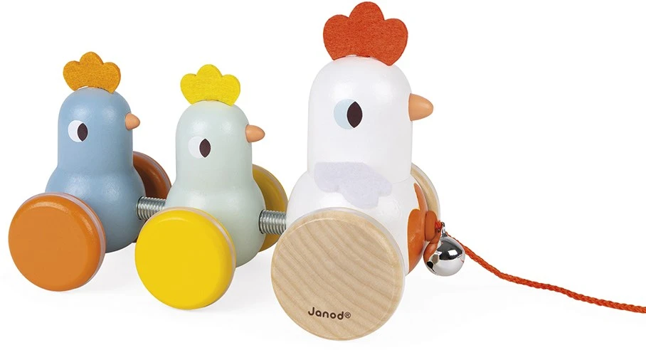 Janod - Henne Mit Küken Zum Ziehen Aus Holz - Nachziehspielzeug - Frühes Lernen Für Kleinkinder - Leise Rollen - Fördert Motorik Und Fantasie - FSC-zertifiziert - Ab 18 Monaten, J08259 3 Janod - Henne Mit Küken Zum Ziehen Aus Holz - Nachziehspielzeug - Frühes Lernen Für Kleinkinder - Leise Rollen - Fördert Motorik Und Fantasie - FSC-zertifiziert - Ab 18 Monaten, J08259