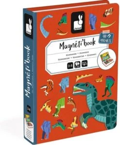 Janod J02590 Magneti'Book Dinosaurier-50-teiliges Magnetisches Lernspiel-Entwicklung Von Feinmotorik Und Fantasie-FSC-Zertifiziert-Ab 3 Jahren