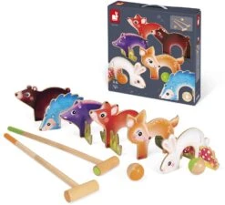 Janod J03207 Krocket-Spiel Aus Holz Mit Waldtieren, Spiel Für Den Außenbereich, Für Kinder Ab 3 Jahren, Mehrfarbig -Djeco Geschaft janod j03207 krocket spiel aus holz mit waldtieren spiel fuer den aussenbereich fuer kinder ab 3 jahren mehrfarbig 2