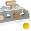 Janod J04409 Hölzernes Zapfhahnspielzeug-Sweet Cocoon Collection-Wasserfarbenes Spielzeug Lernen Und Frühes Alter-Einbauspielzeug-Lernfarben Und-Formen-FSC-Zertifiziert-Ab 1 Jahr