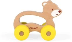 Janod J04613 Baby Pop Greifling-Auto, Bär Gelb -Djeco Geschaft janod j04613 baby pop greifling auto baer gelb 2