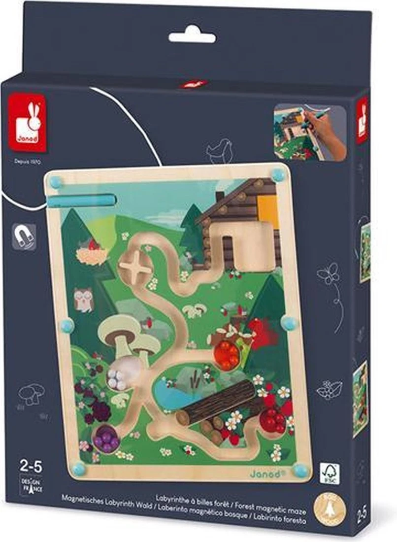 Janod J05311 Magnetisches Labyrinth Mit Kugeln Aus Holz Der Wald-Entwicklung Von Feinmotorik Und Konzentration-Format: 21 X 25 Cm-FSC-Zertifiziert-Ab 2 Jahren 3 Janod J05311 Magnetisches Labyrinth Mit Kugeln Aus Holz Der Wald-Entwicklung Von Feinmotorik Und Konzentration-Format: 21 X 25 Cm-FSC-Zertifiziert-Ab 2 Jahren