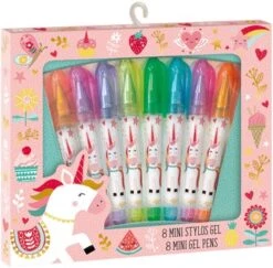 Janod J07860 Einhorn Mini Gelschreiber, 8 Stück