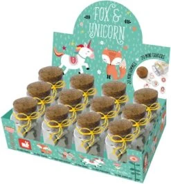 Janod J07864 Mini-Radiergummi, Fuchs Und Einhorn, 20 Stück