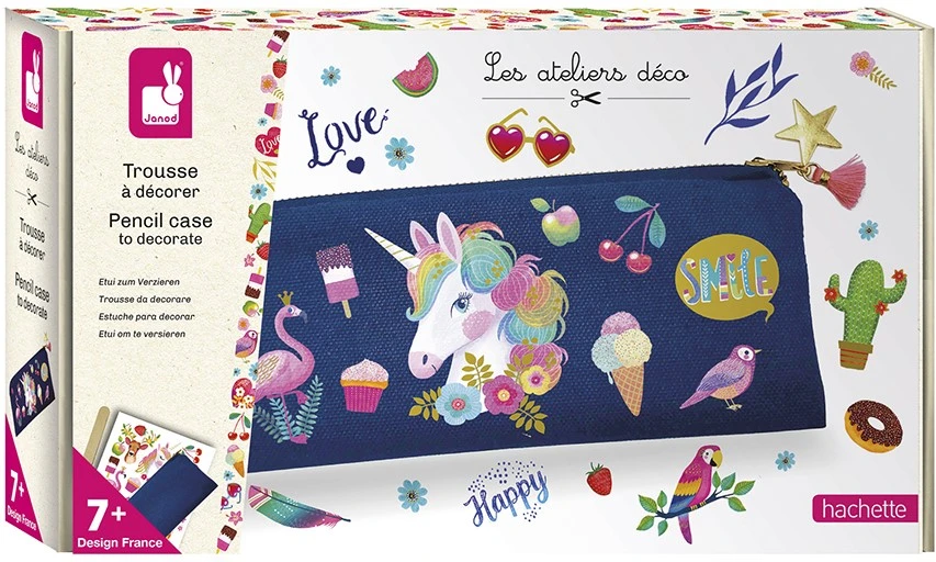 Janod J07917 Federtasche Zum Verzieren Und Individuell Gestalten-Les Ateliers Déco-Set Für Kreative Freizeitbeschäftigungen Für Kinder-Entwicklung Von Feinmotorik Und Konzentration-Ab 7 Jahren 4 Janod J07917 Federtasche Zum Verzieren Und Individuell Gestalten-Les Ateliers Déco-Set Für Kreative Freizeitbeschäftigungen Für Kinder-Entwicklung Von Feinmotorik Und Konzentration-Ab 7 Jahren – Bild 2