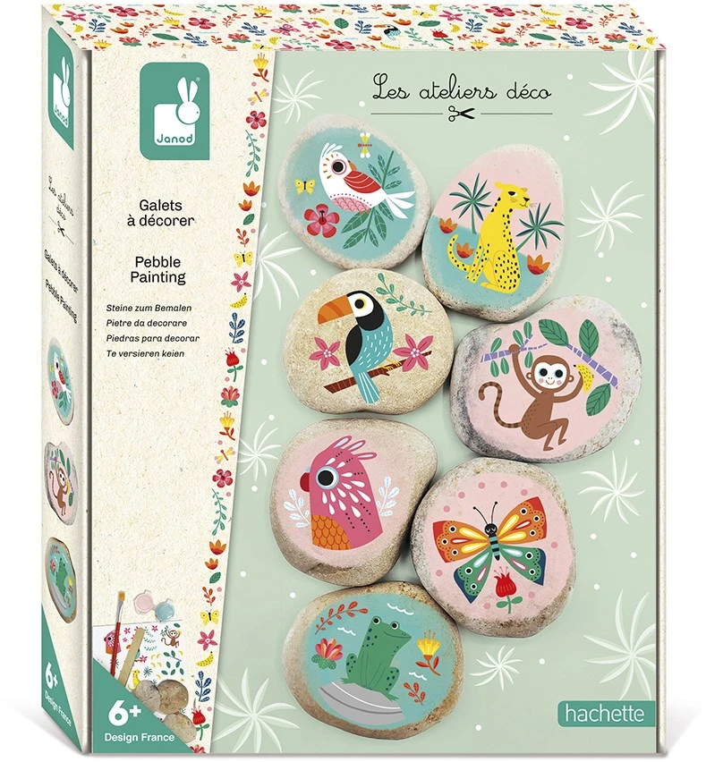 Janod J07922 Kieselsteine Zum Dekorieren-Les Ateliers Déco-Set Für Kreative Freizeitbeschäftigungen Für Kinder-Entwicklung Von Feinmotorik Und Konzentration-Ab 6 Jahren 4 Janod J07922 Kieselsteine Zum Dekorieren-Les Ateliers Déco-Set Für Kreative Freizeitbeschäftigungen Für Kinder-Entwicklung Von Feinmotorik Und Konzentration-Ab 6 Jahren – Bild 2