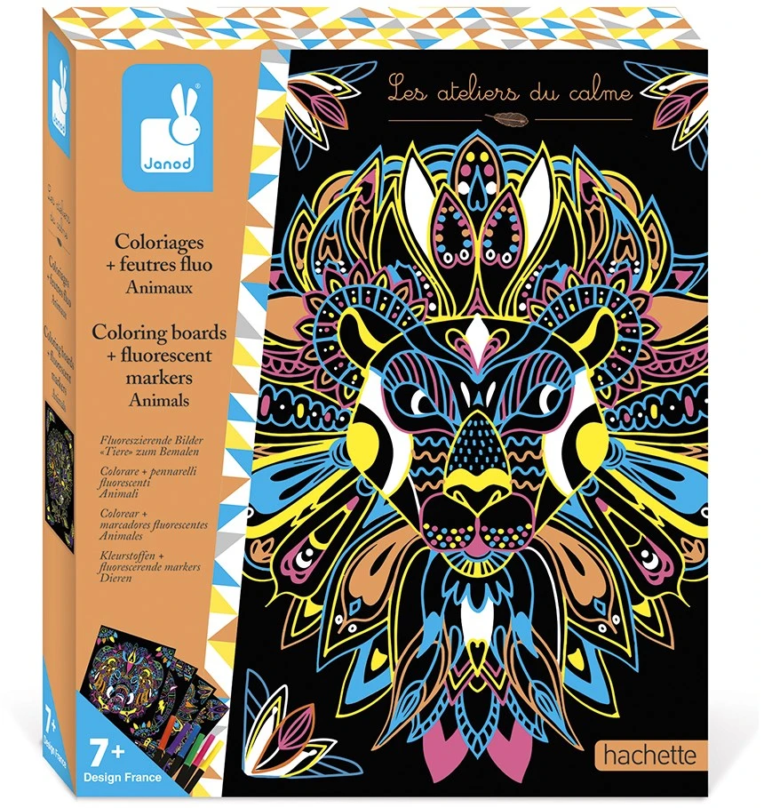 Janod J07949 Ausmalen Mandalas Mit Neonfilzstiften Tiere-Les Ateliers Du Calme-Set Für Kreative Freizeitbeschäftigungen Für Kinder-Entwicklung Von Feinmotorik Und Kreativität-Ab 7 Jahren 3 Janod J07949 Ausmalen Mandalas Mit Neonfilzstiften Tiere-Les Ateliers Du Calme-Set Für Kreative Freizeitbeschäftigungen Für Kinder-Entwicklung Von Feinmotorik Und Kreativität-Ab 7 Jahren