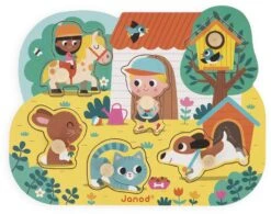 Janod Knoppuzzel - Platteland -Djeco Geschaft janod knoppuzzel platteland 2