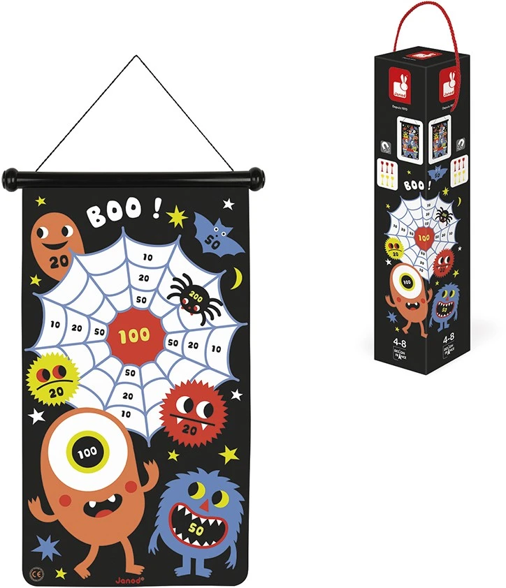Janod - Magnetisches Dartspiel Mit Monster-Motiv, Doppelseitig, Geschicklichkeitsspiel, Zum Erlernen Von Agilität Und Konzentration, 6 Pfeile, Ab 4 Jahren, J02076 4 Janod - Magnetisches Dartspiel Mit Monster-Motiv, Doppelseitig, Geschicklichkeitsspiel, Zum Erlernen Von Agilität Und Konzentration, 6 Pfeile, Ab 4 Jahren, J02076 – Bild 2