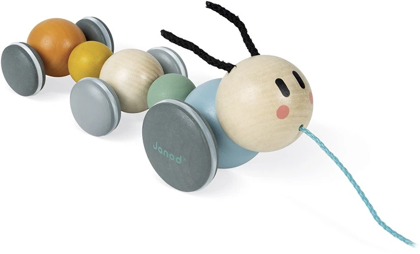 Janod - Nachzieh-Raupe Aus Holz - Kollektion Sweet Cocoon - Baby- Und Kleinkindspielzeug Farbe Auf Wasserbasis - Spielzeug Zum Ziehen - Laufen Lernen - Ab 1 Jahr, J04420 3 Janod - Nachzieh-Raupe Aus Holz - Kollektion Sweet Cocoon - Baby- Und Kleinkindspielzeug Farbe Auf Wasserbasis - Spielzeug Zum Ziehen - Laufen Lernen - Ab 1 Jahr, J04420