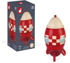 Janod - Raketen-Spieldose Aus Holz - Kinderzimmer-Deko - Ab 18 Monaten, J04675 -Djeco Geschaft janod raketen spieldose aus holz kinderzimmer deko ab 18 monaten j04675 3