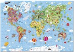 Janod - Riesen-Kinderpuzzle Welt 300 Teile - Lernspiel - Entwicklung Von Feinmotorik Und Konzentration - Ab 7 Jahren, J02656 -Djeco Geschaft janod riesen kinderpuzzle welt 300 teile lernspiel entwicklung von feinmotorik und konzentration ab 7 jahren j02656 3