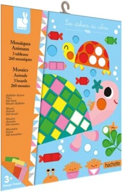 Janod - Schaumstoffmosaik-Set Tiere - Les Ateliers Du Calme - Set Für Kreative Freizeitbeschäftigungen Kleinkinder - Entwicklung Von Feinmotorik Und Konzentration - Ab 3 Jahren, J07899