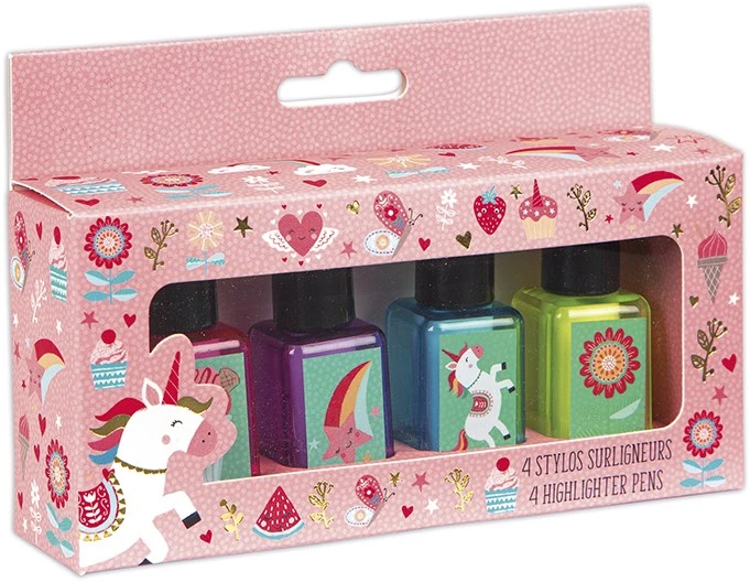 Janod - Set Mit 4 Mini-Textmarkern Thema Einhorn - Nagellack-Form - Ab 7 Jahren, J07861 5 Janod - Set Mit 4 Mini-Textmarkern Thema Einhorn - Nagellack-Form - Ab 7 Jahren, J07861 – Bild 3