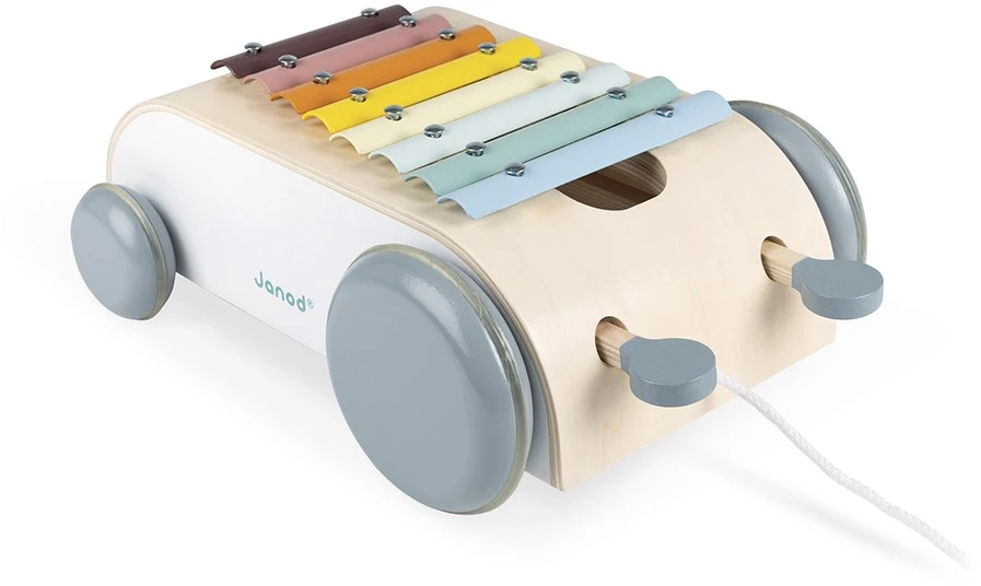 Janod - Xylo Roller Aus Holz - Sweet Cocoon Kollektion - Musikalisches Kleinkindspielzeug Farbe Auf Wasserbasis - Spielzeug Zum Ziehen - Ab 18 Monaten, J04406 3 Janod - Xylo Roller Aus Holz - Sweet Cocoon Kollektion - Musikalisches Kleinkindspielzeug Farbe Auf Wasserbasis - Spielzeug Zum Ziehen - Ab 18 Monaten, J04406