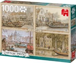Jumbo 18855 Kanalboote-1000 Teile Puzzlespiel, Mehrfarben -Djeco Geschaft jumbo 18855 kanalboote 1000 teile puzzlespiel mehrfarben 2