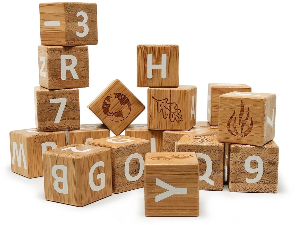 Kinderfeets Bambus ABC Blöcke - 18 Stück 3 Kinderfeets Bambus ABC Blöcke - 18 Stück