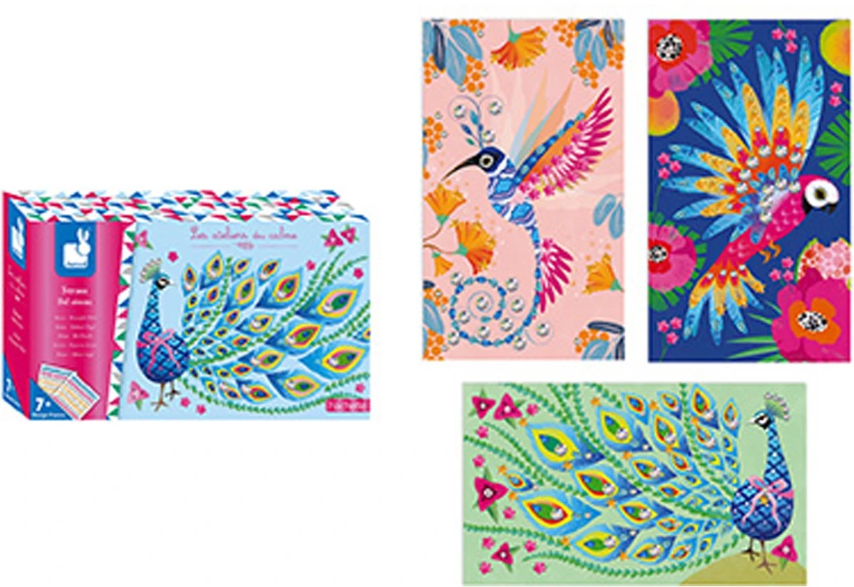 Janod Kreativ-Set "Kleine Freunde" 5 Karten Zum Bekleben 4 Janod Kreativ-Set "Kleine Freunde" 5 Karten Zum Bekleben – Bild 2